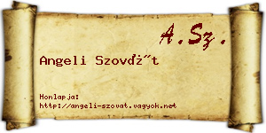 Angeli Szovát névjegykártya